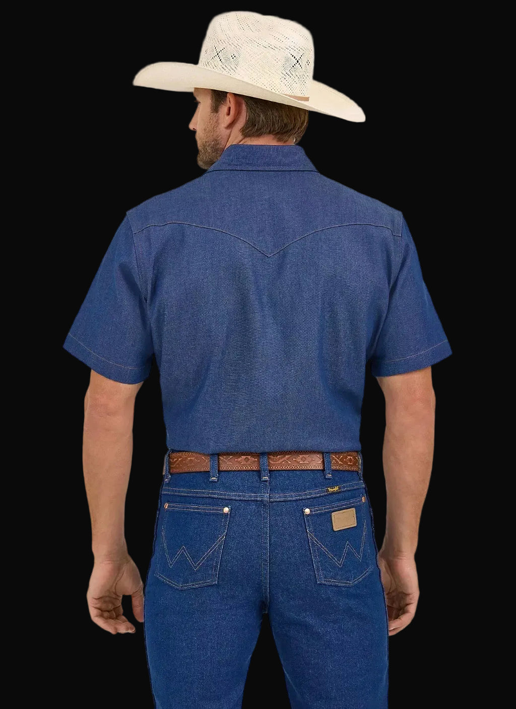 Wrangler Mens Authentic Cowboy Cut Work Shirt: Rigid Indigo