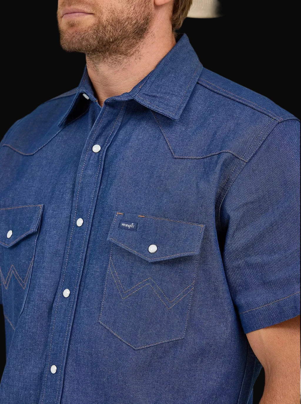 Wrangler Mens Authentic Cowboy Cut Work Shirt: Rigid Indigo