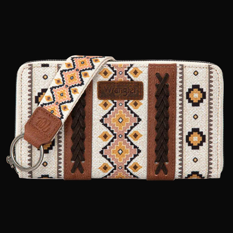 Wrangler Aztec Print Zip Around Wristlet Wallet
