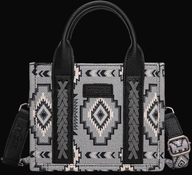 Wrangler Aztec Print Braided Detail Tote Bag