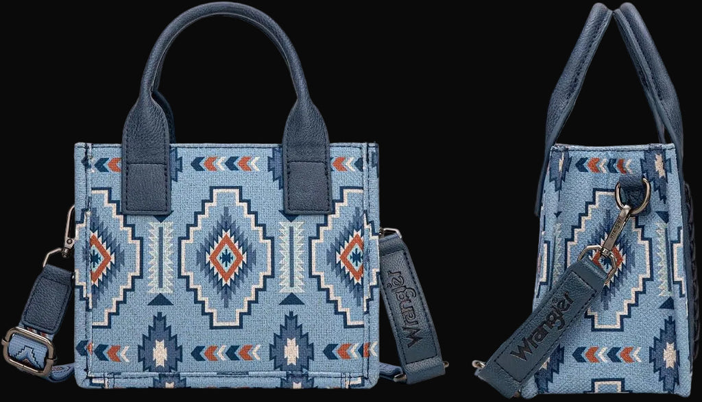 Wrangler Aztec Print Braided Detail Tote Bag