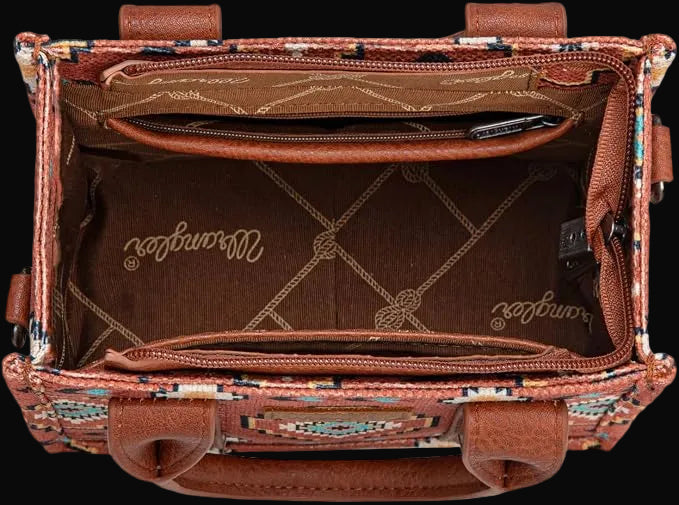 Wrangler Aztec Print Braided Detail Tote Bag