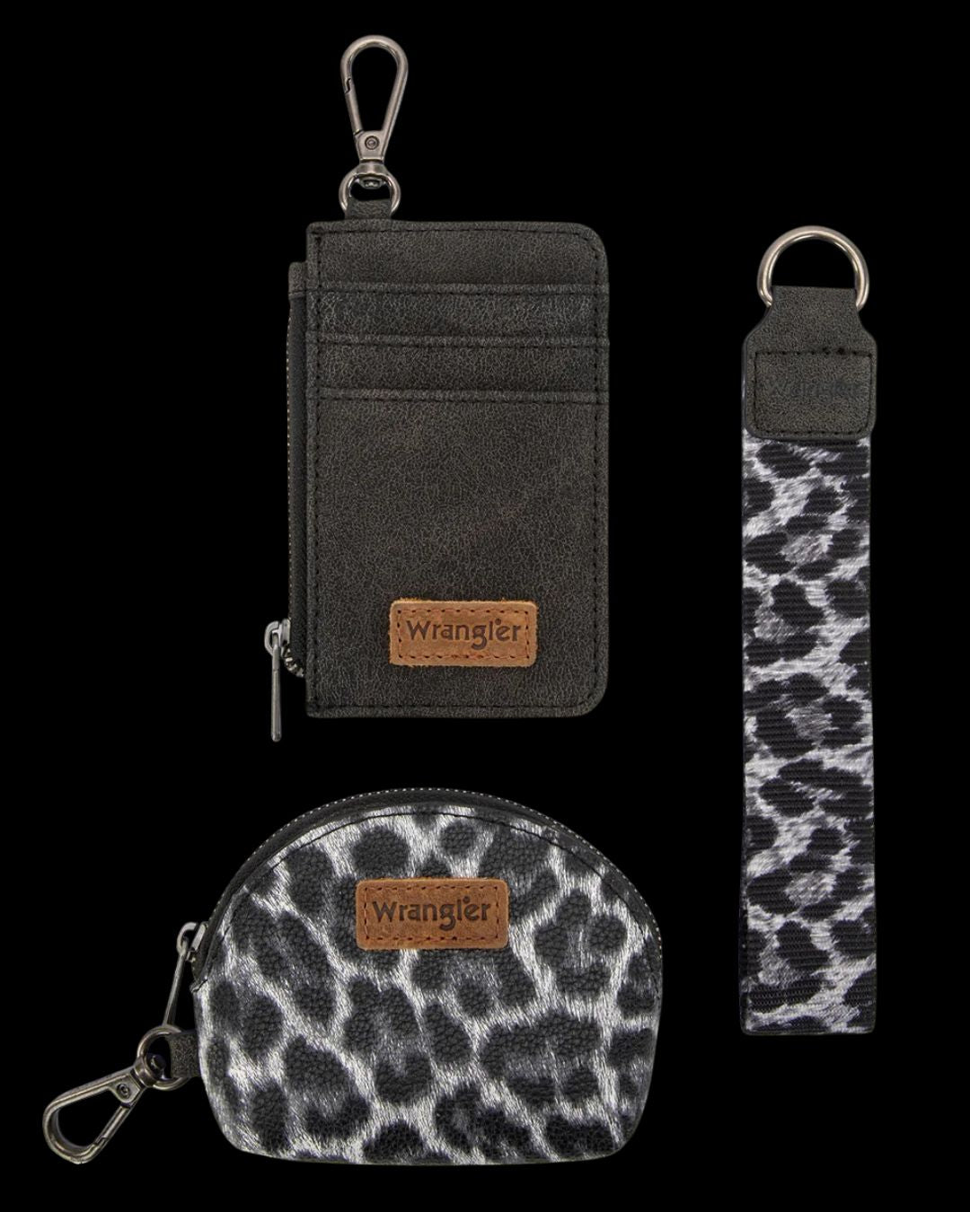 Wrangler Leopard Print Dual Pouch Wristlet