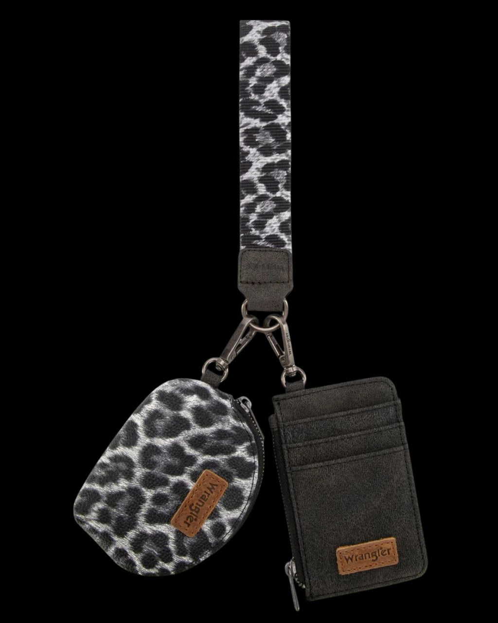 Wrangler Leopard Print Dual Pouch Wristlet