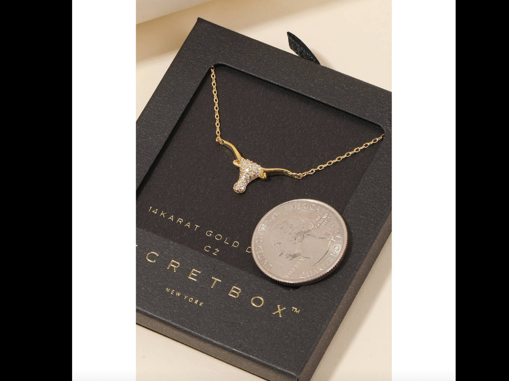 Fame Accessories Stud Bull Head Pendant Necklace