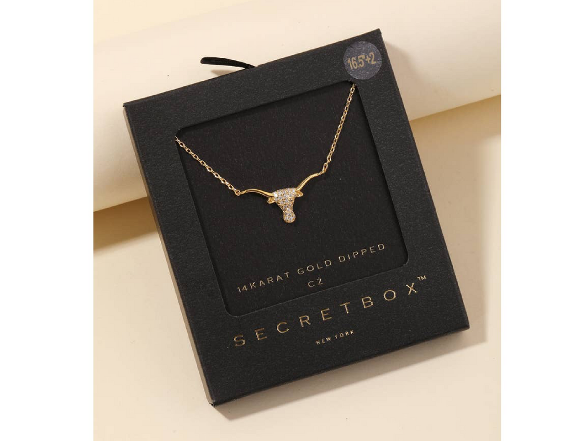 Fame Accessories Stud Bull Head Pendant Necklace