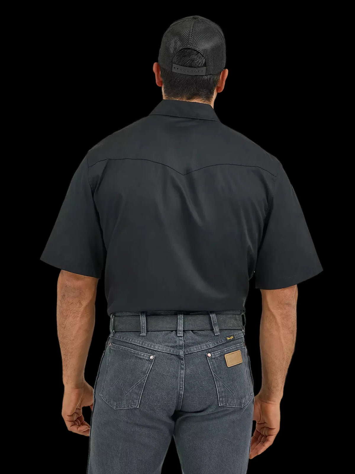 Men’s Wrangler Short Sleeve Solid Western Snap Sport Shirt