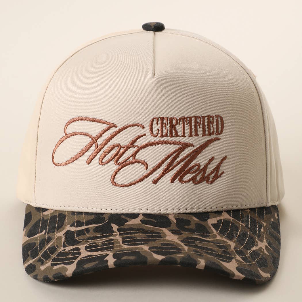 Certified Hot Mess Camo & Animal Print Trucker Hat