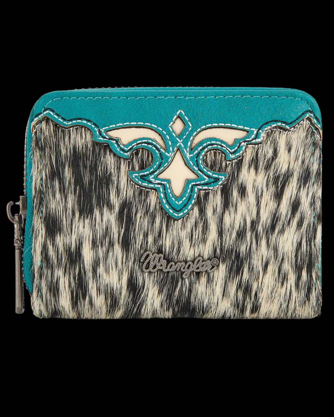 Wrangler Genuine Hair-On Cowhide Zip-Around Wallet