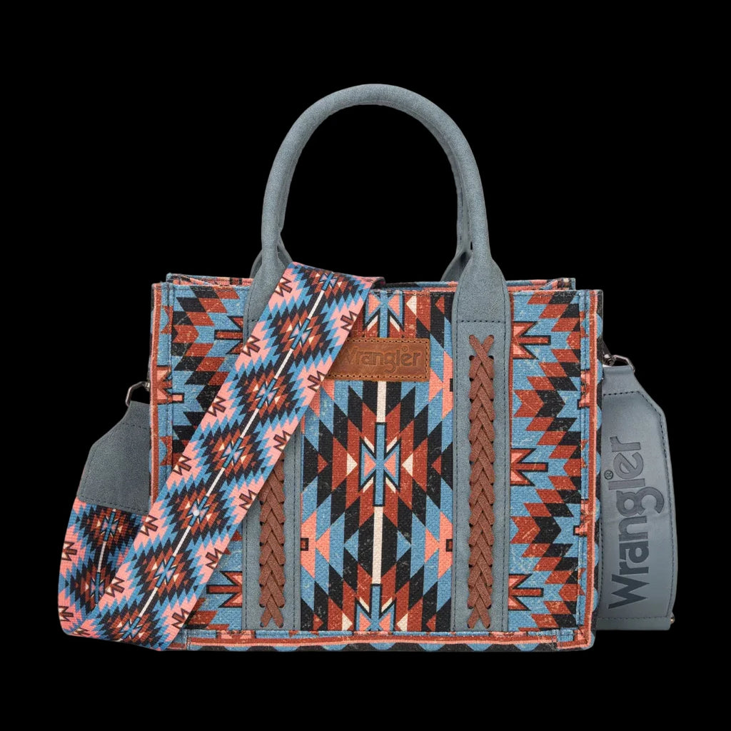 Wrangler Southwestern Pattern Dual Sided Print -Tote/Crossbody
