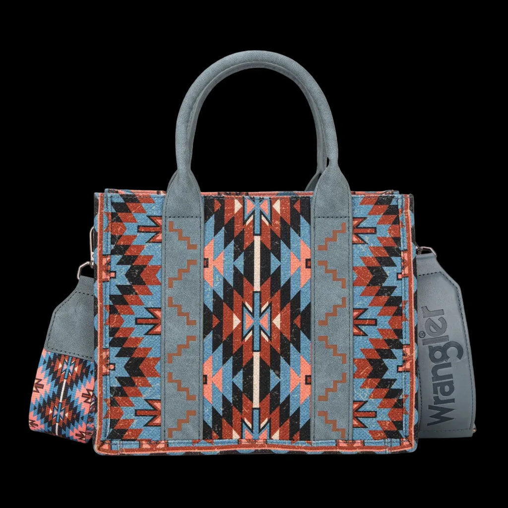 Wrangler Southwestern Pattern Dual Sided Print -Tote/Crossbody