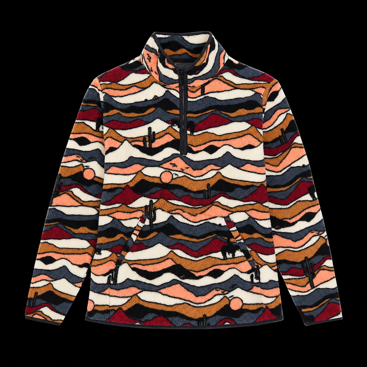Wrangler Retro® Punchy Sherpa Zip Pullover - Brown