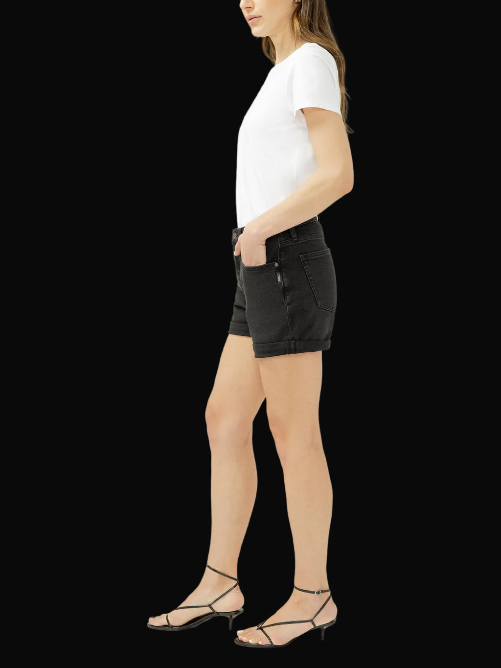 Silver Jeans Co. Womens Relaxed Boyfriend Shorts: Black