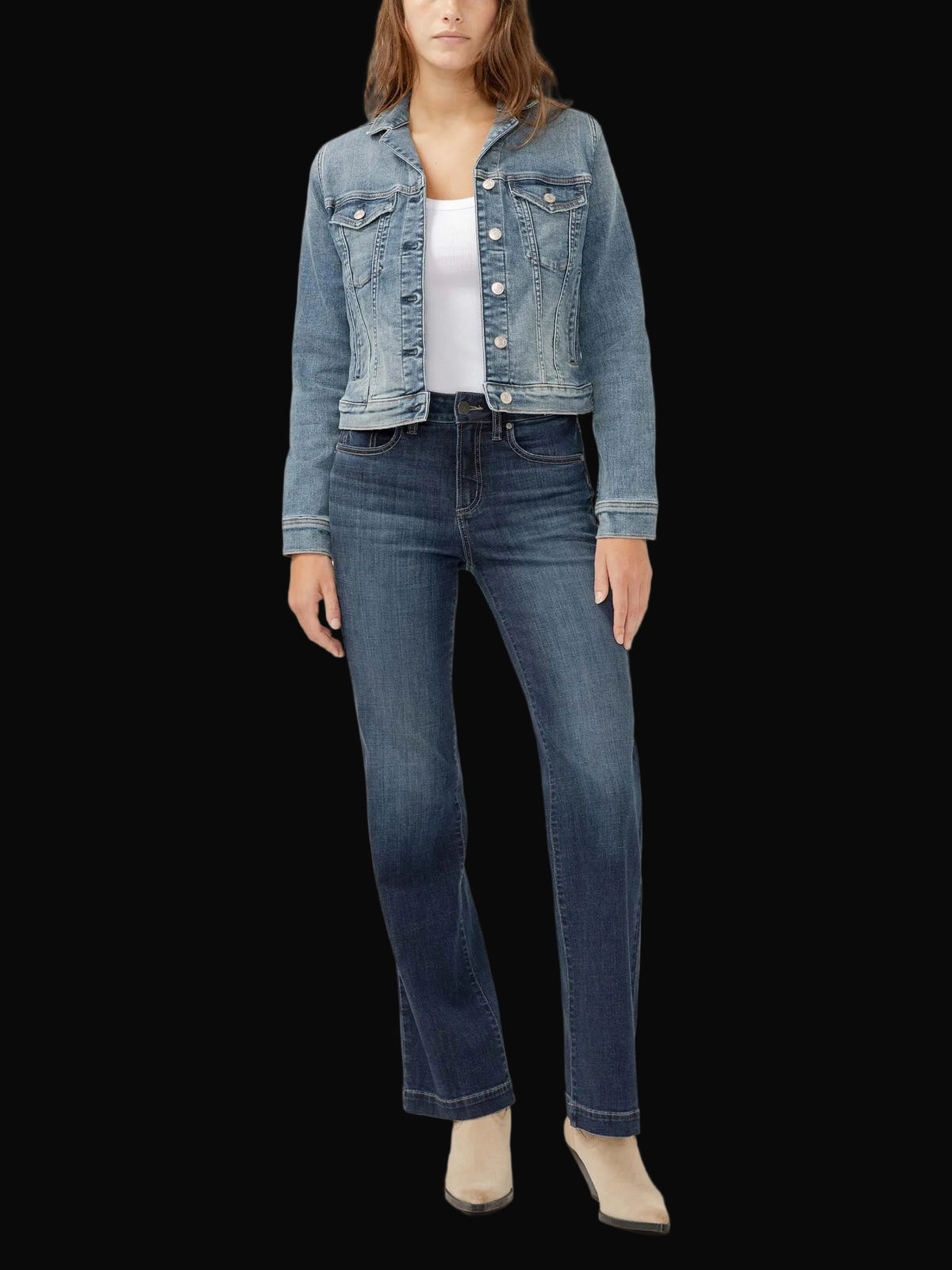 Silver Jeans Co. Womens Denim Jacket: Indigo