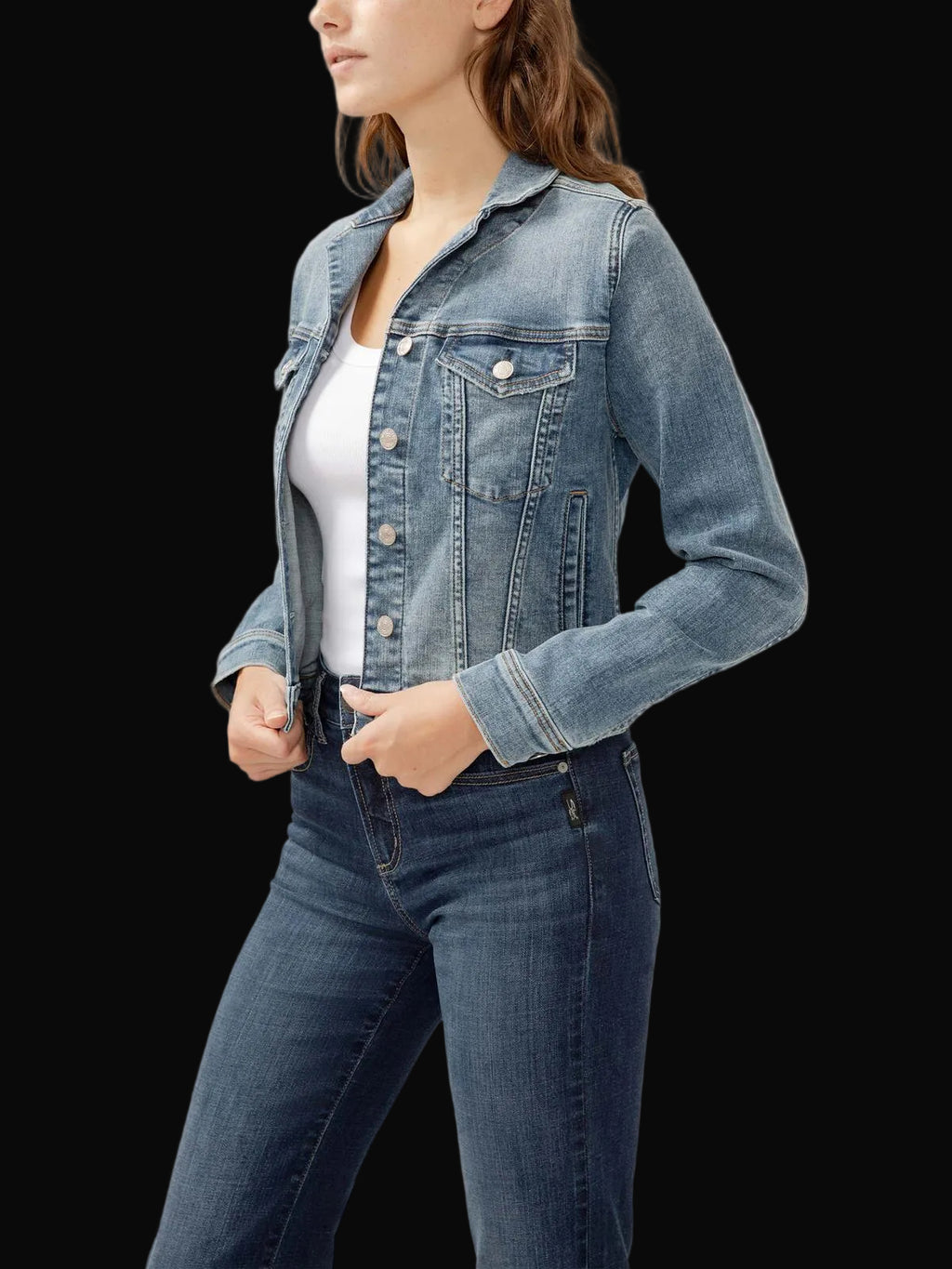 Silver Jeans Co. Womens Denim Jacket: Indigo