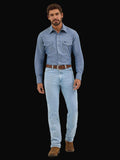 Wrangler Mens Authentic Cowboy Cut Work Shirt - Chambray