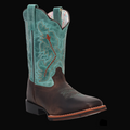 Salina Leather Children's Boots - Brown/Turquoise