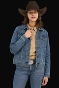 Wrangler Womens Western Dark Denim Fashion Jacket