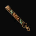 Wildhue Western Key Fob in Black with Turquoise Floral Handtooled Detail: Black & Turquoise