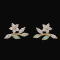 Leaf Flower Cluster Fan Stud Earrings