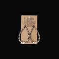 Western Style Open Teardrop Rhinestone Hoop Dangle Earrings: Copper