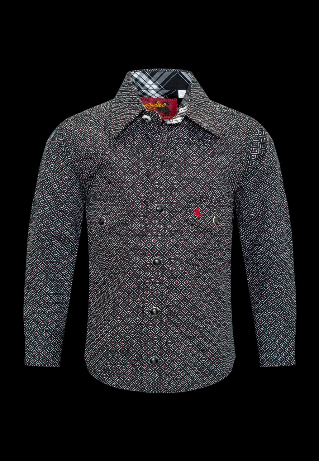 Rodeo Clothing Kids Western Pearl Snaps Print Shirt
