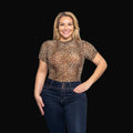 PLUS SIZE LEOPARD PRINT MESH BODYSUIT