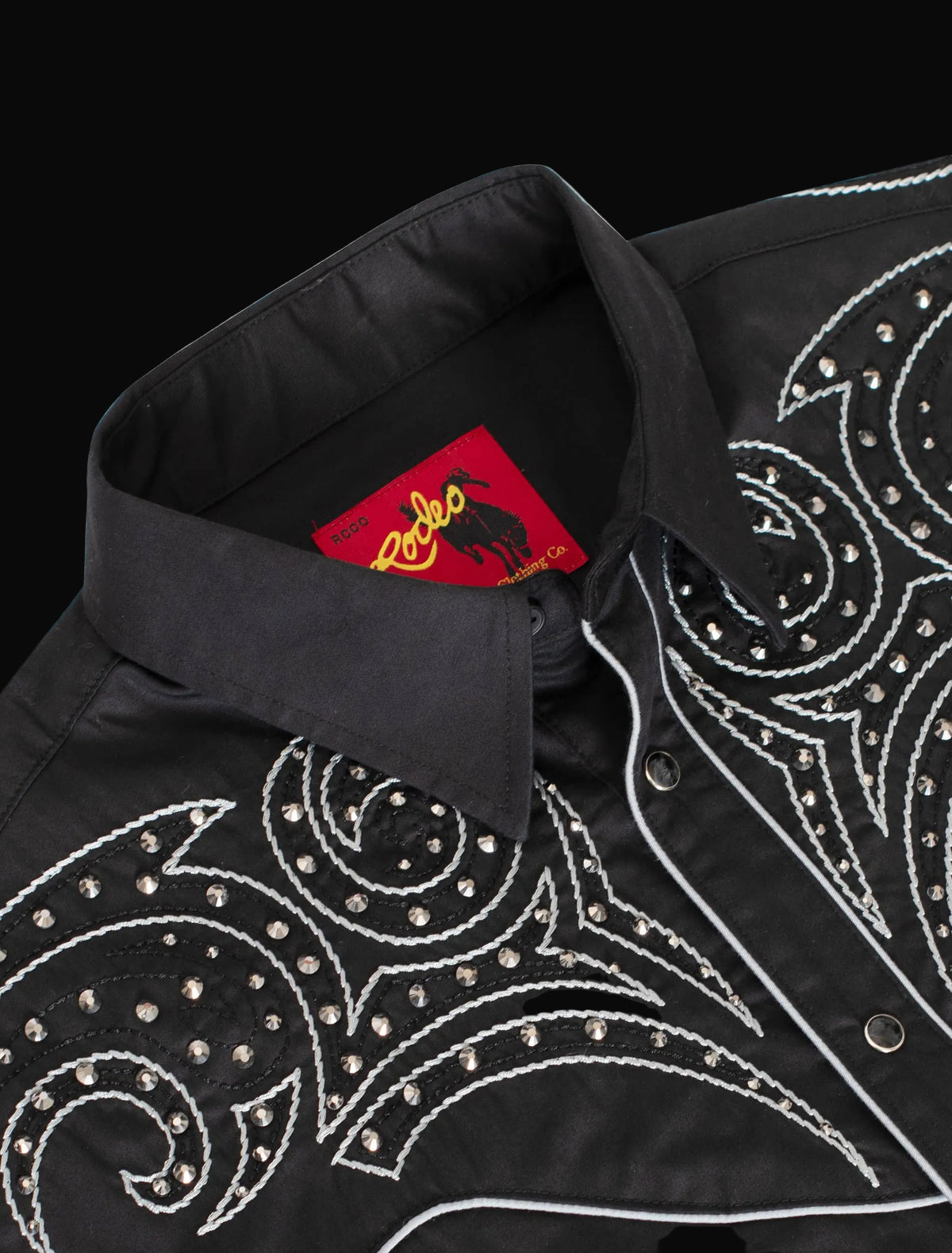 Rodeo Clothing Mens Western Cowboy Diamond Studded Embroidery Shirt