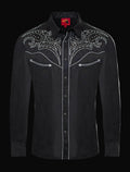 Rodeo Clothing Mens Western Cowboy Diamond Studded Embroidery Shirt