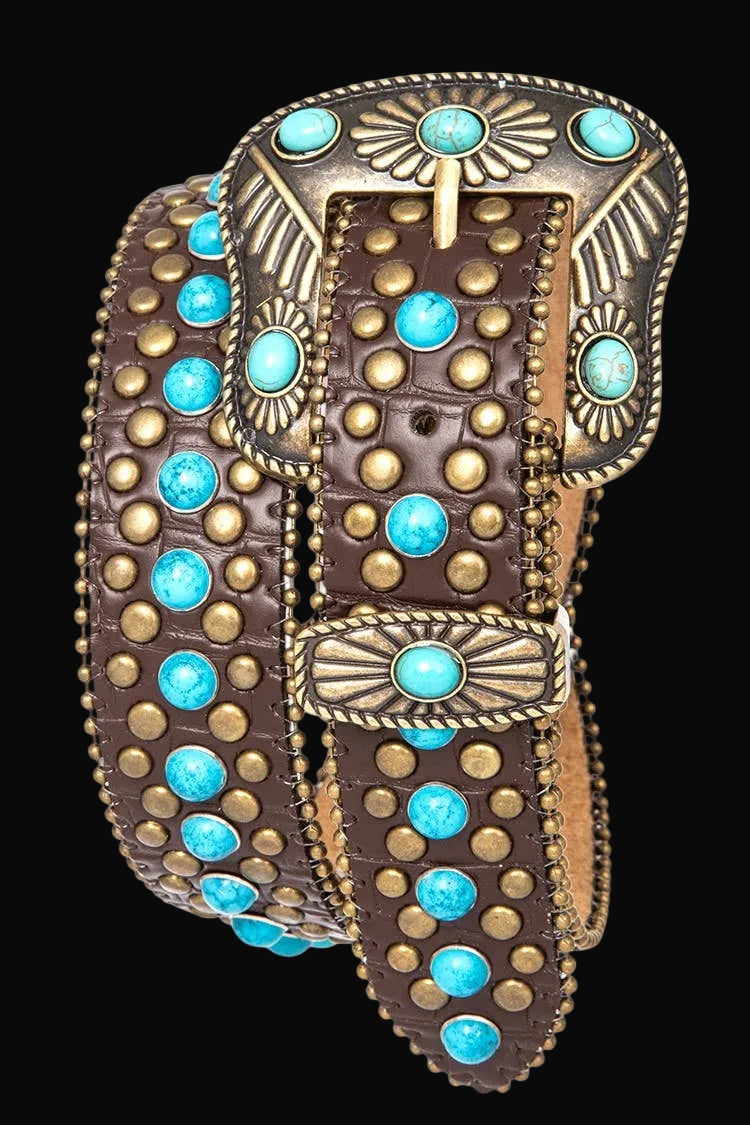 Turquoise Pave Western Belt