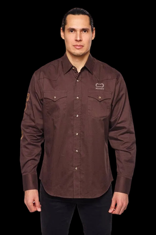 Rodeo Clothing Mens Western Rodeo Embroidered Signature Logo Shirt