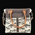 Brown Back Drop With Fish Canvas Tote