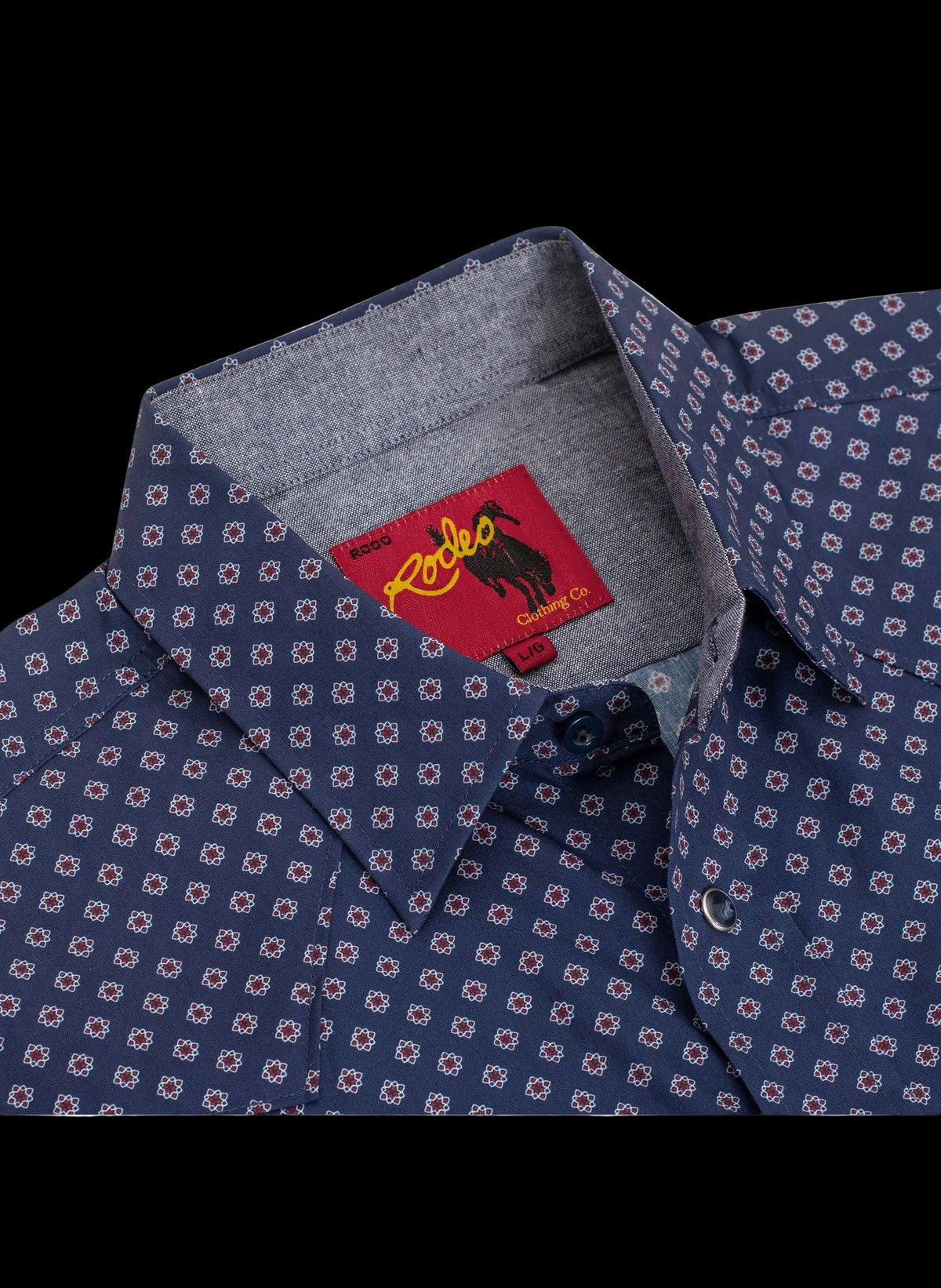 Rodeo Clothing Mens Western Pearl Snap Print Shirt
