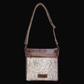 Canvas & Leather Women's Crossbody Bag - Linen/Rose Ebony