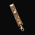 Myra Moonflower Handtooled Leather Keyfob in Sienna Sky: Sienna Sky