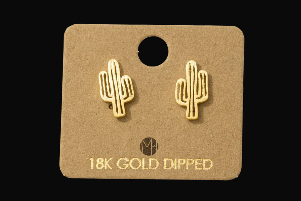Dainty Desert Cactus Stud Earrings