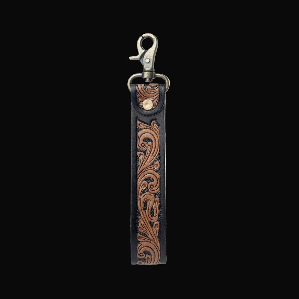 Turquoise Daydreams Key Fob In Black and Brown