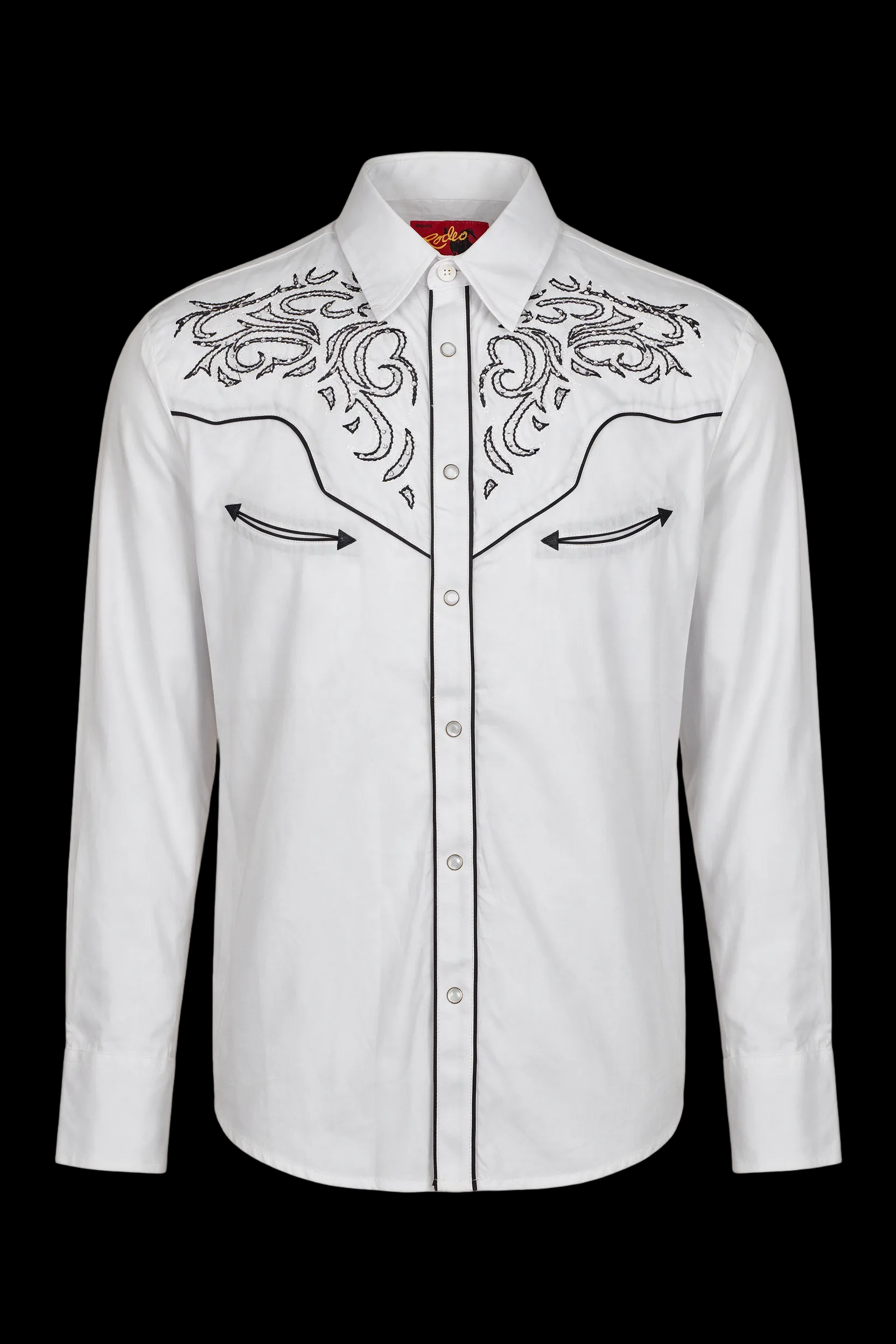 Rodeo Clothing Mens Western Cowboy Diamond Studded Embroidery Shirt