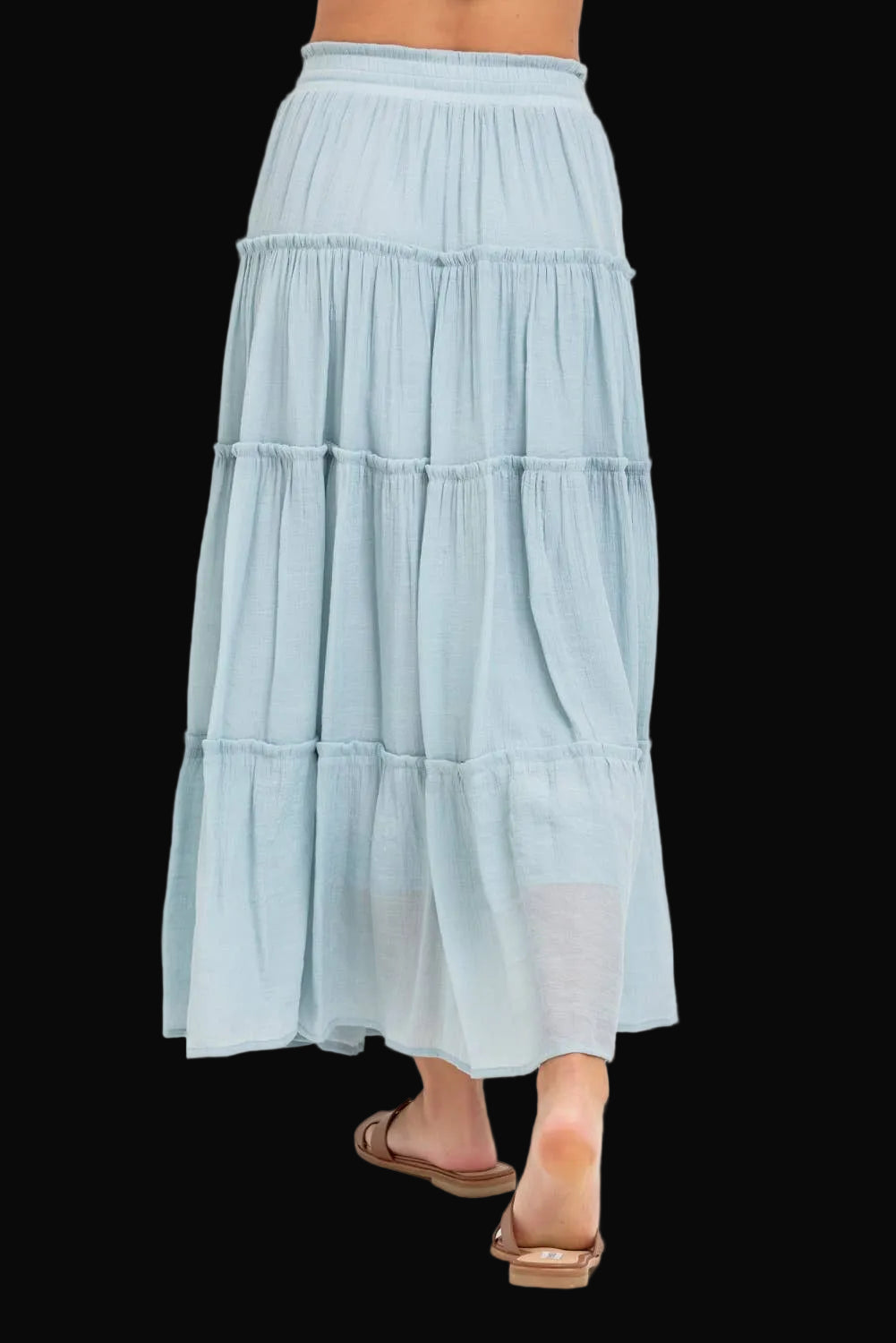 Sweet Lovely by Jen Womens Tiered Maxi Skirt