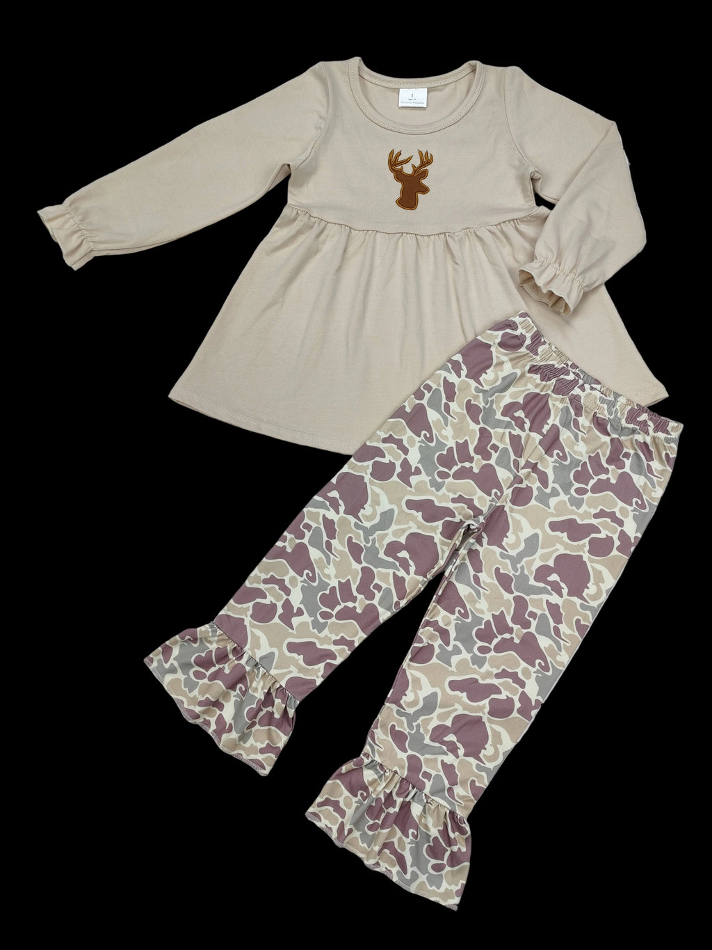 Sassy Kids Palace Girls Deer Appliqué Camouflage Set