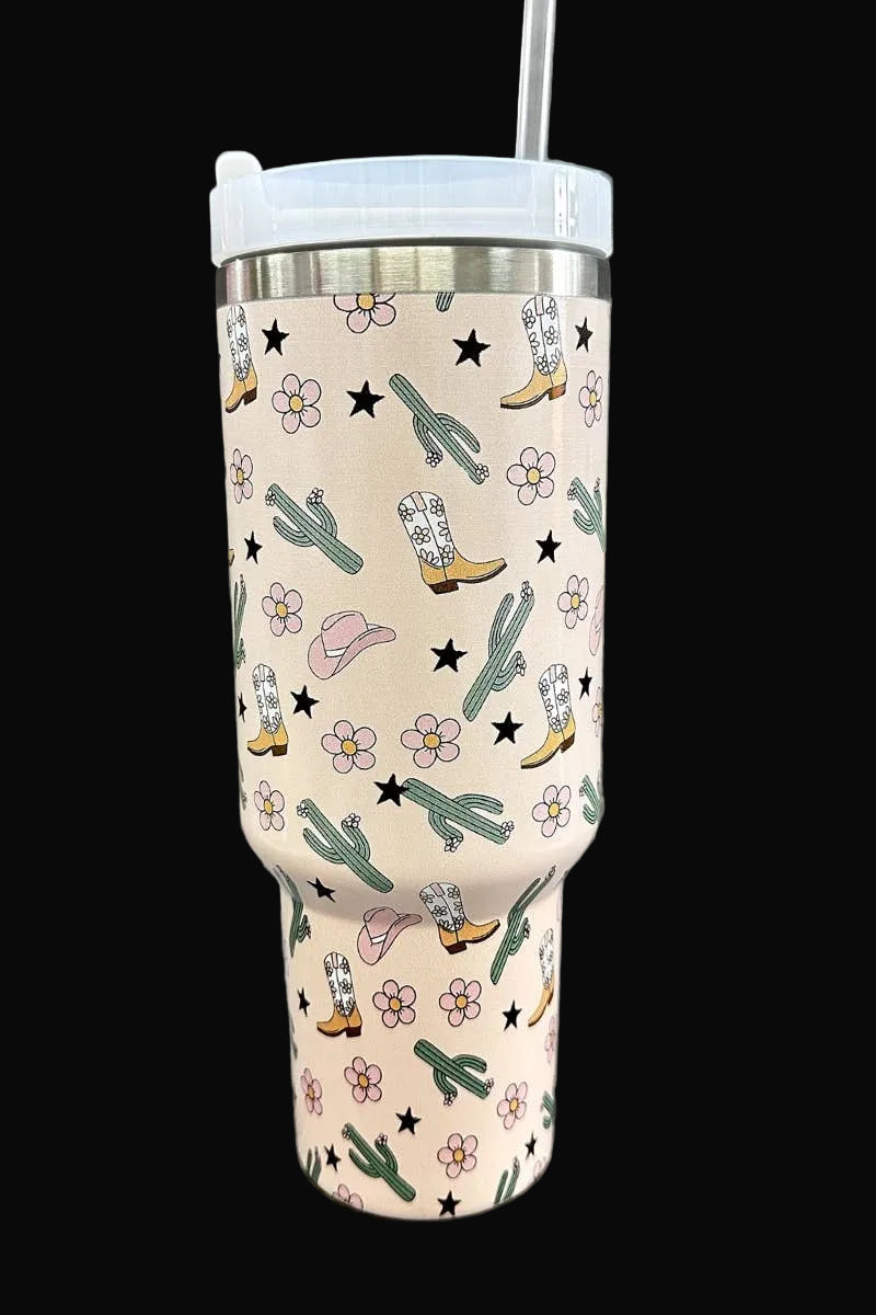 CACTUS BOOTS STAINLESS STEEL TUMBLERS CUP 40oz