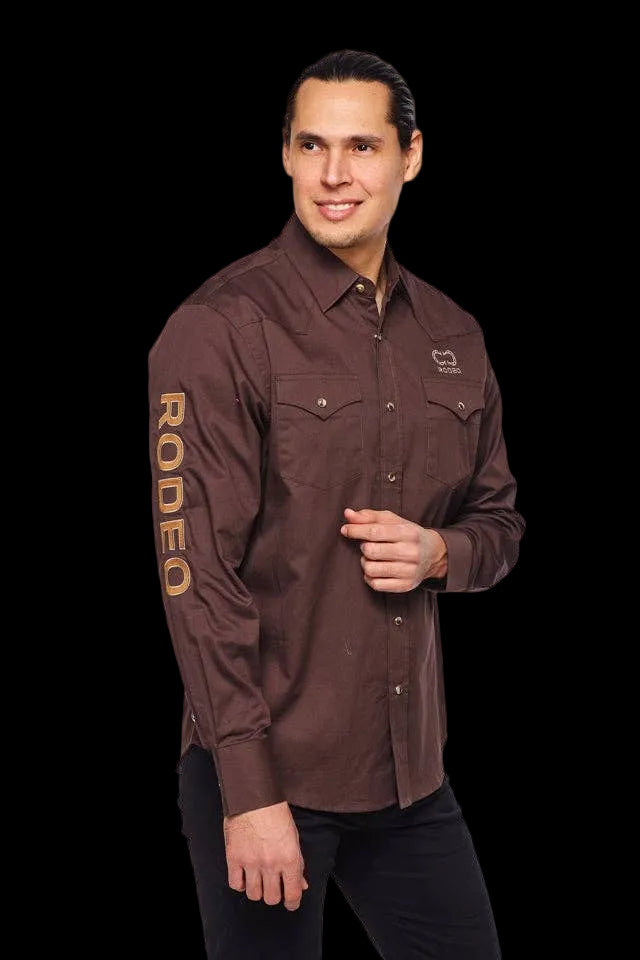 Rodeo Clothing Mens Western Rodeo Embroidered Signature Logo Shirt