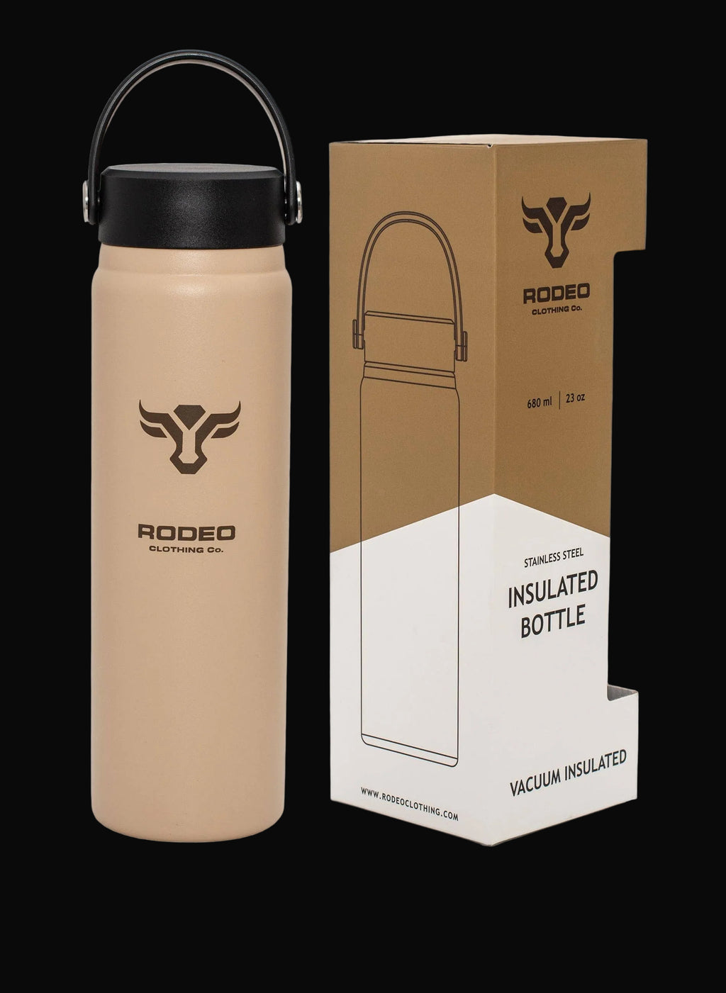 Rodeo Clothing Insulated Stainless Steel Water Bottle – Beige
