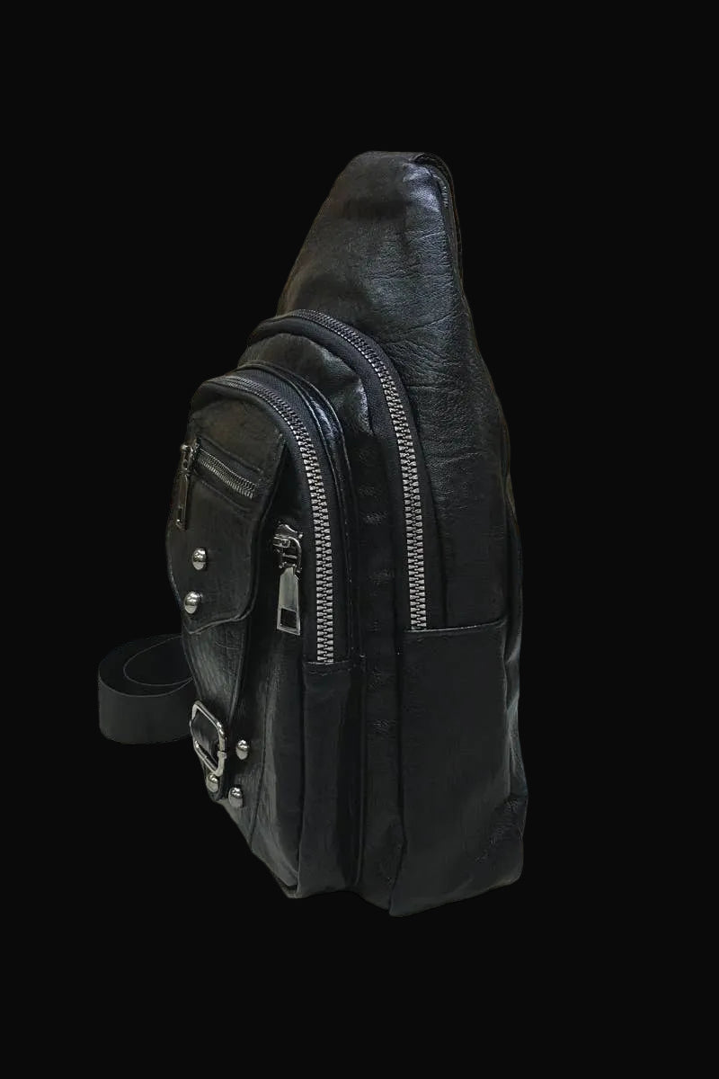 Desheng Crossbody Sling Bag: Black