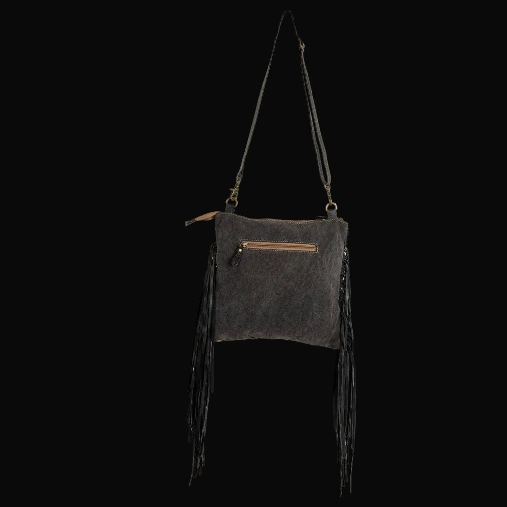Myra Tumbleweed Trail Fringed Hand-Tooled Bag