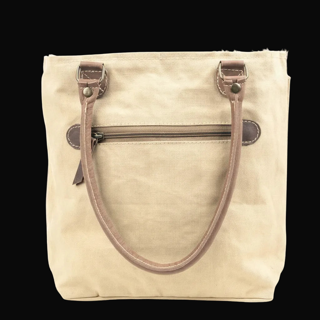 Star With Cowhide Canvas Tote
