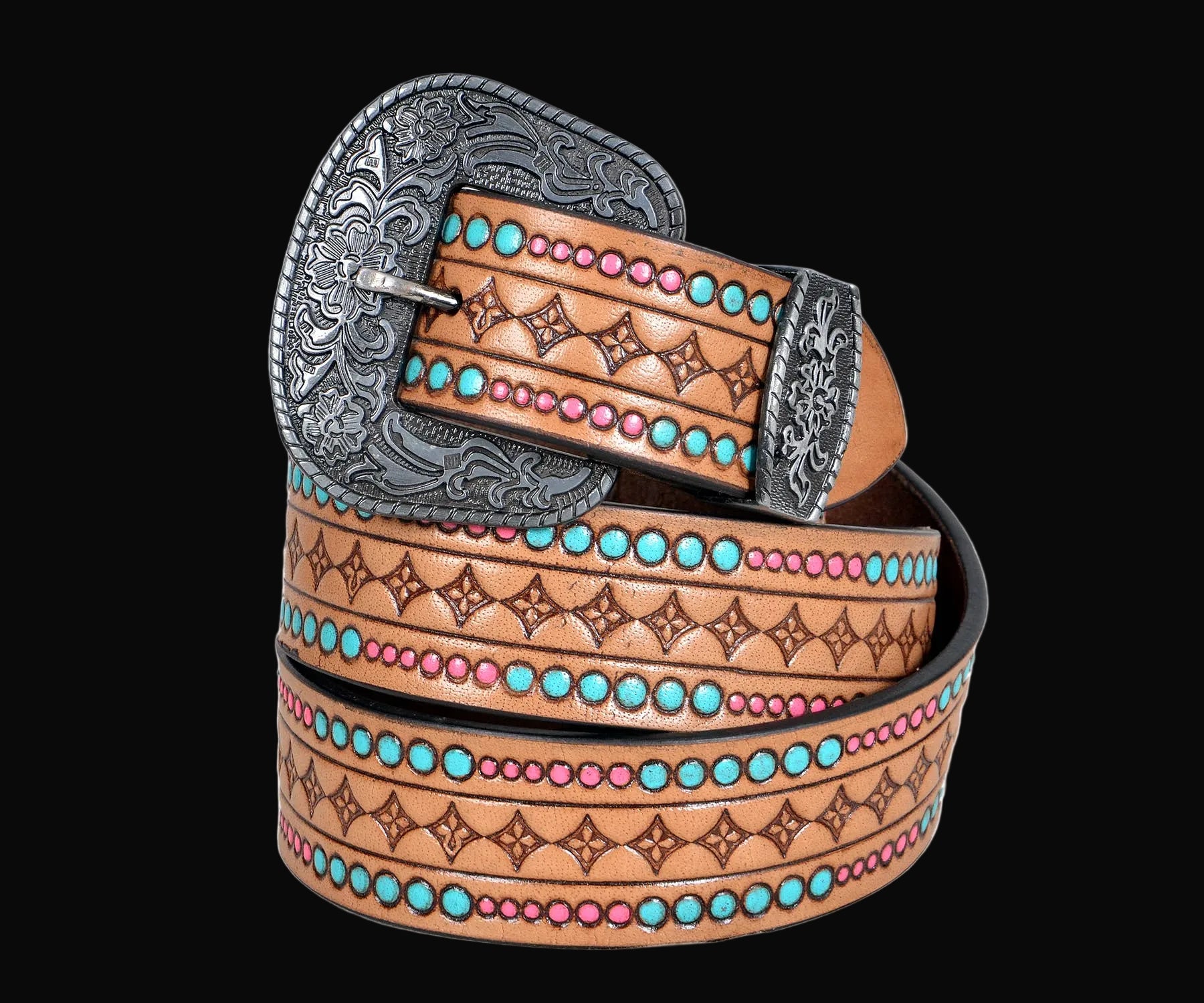 Western Geometric Tooled Belt