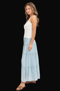 Sweet Lovely by Jen Womens Tiered Maxi Skirt