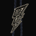 Lightning Bolt Nickel & Black Bolo Tie