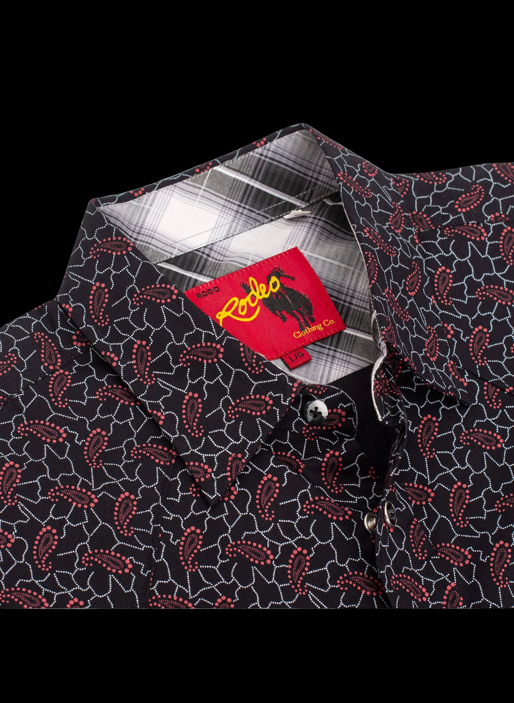 Rodeo Clothing Mens Western Pearl Snap Print Shirt